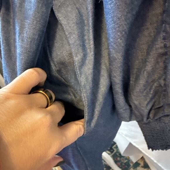 Ciebon Womens Plus 1X Chambray Lined Embroidered Denim Shirt Dress Western Boho - Picture 4 of 13